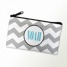 Grau Weiße Wellen Schmicktäschchen Clutch Reißverschluß 10,2 x 17,8 cm Personalisieren