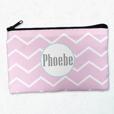 Pinke Zacken Türkis Rahmen Kosmetiktasche Beide Seiten gleich Personalisieren