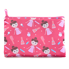 Schminktäschchen beide Seiten gleiches Motiv 8,9 x 15,2 cm Reißverschluss Pink
