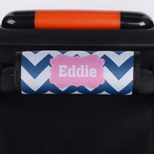Wellen Navy Pink Personalisierter Kofferanhänger