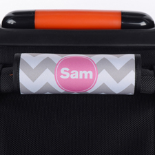 Wellen Grau Pink Personalisiertes Kofferschild