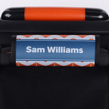 Orange Blau Personalisierter Kofferanhänger