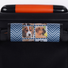 Dunkelblau Wellen Collage Personalisierter Gepäckanhänger