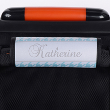Hahnentritt Aqua Rahmen Personalisierter Kofferanhänger