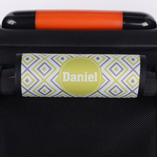 Ikat Grün Grau Personalisierter Kofferanhänger