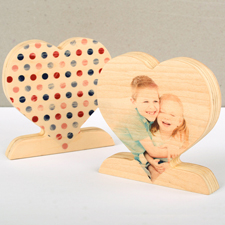 Punkte Pünktchen Fotoherz aus Holz Personalisieren Geschenk