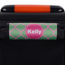 Pfauenblau und Pink Vierpass Personalisiertes Kofferschild