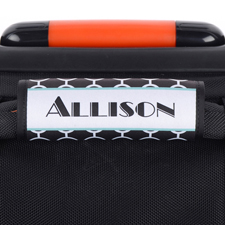 Schwarze Kreise Aqua Personalisierter Kofferanhänger