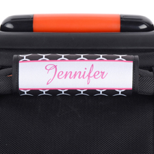 Schwarze Kreise Pink Personalisierter Kofferanhänger