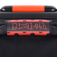 Punkte Schwarz Rot Personalisiertes Kofferschild