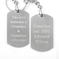 Gravur Metall Dogtag Schlüsselanhänger Einseitig Personalisieren 28x48mm