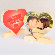 Nicht nur an Sankt Valentin Fotoherz aus Holz Personalisieren
