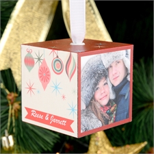 Baumschmuck Weihnachten Fotowürfel Personalisieren 5,1 cm Holzwürfel