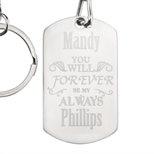 Für Immer Gravur Metall Dogtag Einseitig Personalisieren 28x48mm