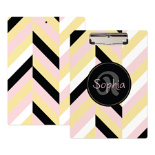 Streifen Gold Pink Schwarz Personalisiertes Klemmbrett