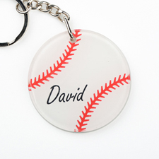 Baseball Schlüsselanhänger Rund Kunststoff Beide Seiten Personalisieren
