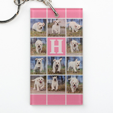 Pink Collage Schlüsselbund Kunststoff Personalisieren 38x70mm