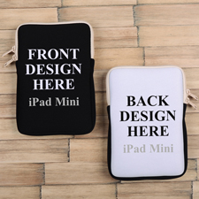 iPad Mini Tasche Hochformat Beidseitig Personalisieren Reißverschluss Beige 21,0 x 14,6 cm