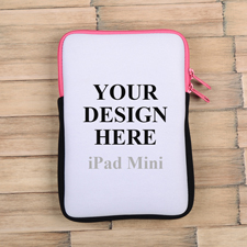 Hot Pinker Reißverschluss iPad Mini Hülle Hochformat Einseitig Personalisieren 21,0 x 14,6 cm