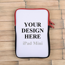 Roter Reißverschluss iPad Mini Hülle Hochformat Einseitig Personalisieren 21,0 x 14,6 cm