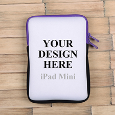 Lila Reißverschluss iPad Mini Hülle Hochformat Einseitig Personalisieren 21,0 x 14,6 cm