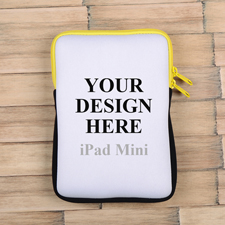 Gelber Reißverschluss iPad Mini Hülle Hochformat Einseitig Personalisieren 21,0 x 14,6 cm