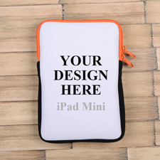 Oranger Reißverschluss iPad Mini Hülle Hochformat Einseitig Personalisieren 21,0 x 14,6 cm