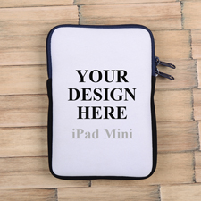 Dunkelblauer Reißverschluss iPad Mini Hülle Hochformat Einseitig Personalisieren 21,0 x 14,6 cm