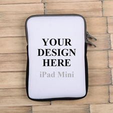 Grauer Reißverschluss iPad Mini Hülle Hochformat Einseitig Personalisieren 21,0 x 14,6 cm