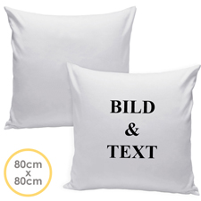 Personalisierter Kissenbezug Vorderseite selbstgestalten 80 cm x 80 cm