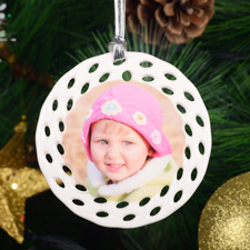 Porzellan Filigran Schmuck Rund Weihnachten Einseitig Personalisieren