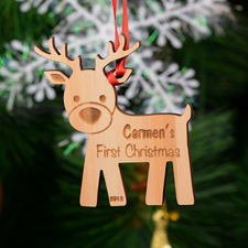 Rentier Personalisiert Gravierter Holzschmuck