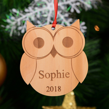 Süße Eule Personalisiert Gravierter Holzschmuck
