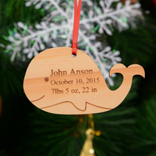 Walfisch Personalisiert Gravierter Holzschmuck