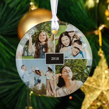 Collage Vierer Weihnachten Glasschmuck Selbst Gestalten Rund mit Foto