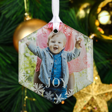 Schneeflocke macht Freude Glasschmuck Selbst Gestalten Sechseck Glas