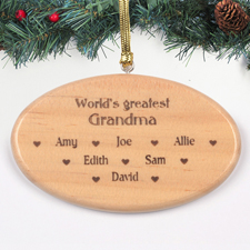 Beste Oma aller Zeiten Personalisiert Gravierter Holzschmuck