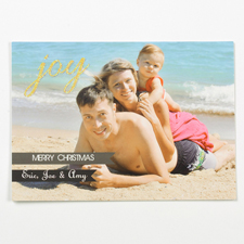 Liebe Freude Gold Glitzer Fotoweihnachtskarte Personalisieren 127x178