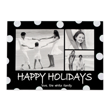 Frohe Feiertage Schwarz Silber Glitzer Personalisierte Weihnachtskarte 127x178