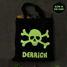 Totenkopf Leuchtet im Dunkeln Tasche Personalisieren Leuchtende Gruselmomente