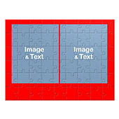 Kollagepuzzle 2 Photos, Rot, Hochformat