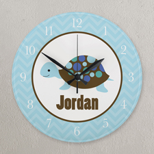 Blaue Schildkröte Runde Wanduhr Personalisieren Acryl 27,3 cm