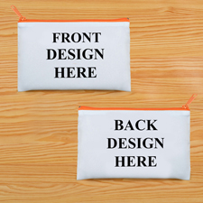Schminkbeutel Vorne/Hinten Unterschiedlich Personalisieren 24,1 x 33,0 cm Reißverschluss Orange