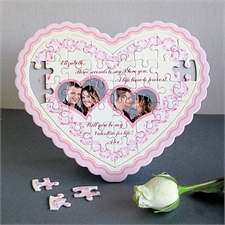 Personalisiertes Herzpuzzle Pink Diamant
