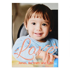 Valentinstag Glitzer Fotokarte Rot Personalisieren 127x178