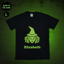 Leuchtendes T-Shirt Zauberlehrling Glow Personalisieren Baumwolle Größe L Large