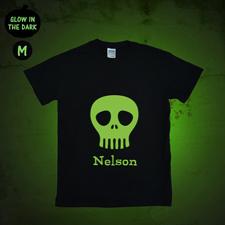 Leuchtendes T-Shirt Monster Glow Personalisieren Baumwolle Größe M Medium