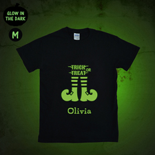 Halloween Leuchtendes T-Shirt Glow Personalisieren Baumwolle Größe M Medium