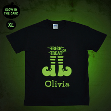 Halloween Leuchtendes T-Shirt Glow Personalisieren Baumwolle Größe XL