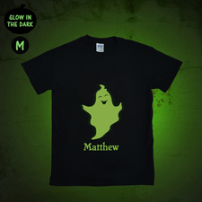 Geisterstunde Leuchtendes T-Shirt Glow Personalisieren Baumwolle Größe M Medium